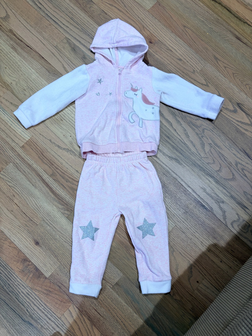 First Impressions toddler girl unicorn and star sweat outfit